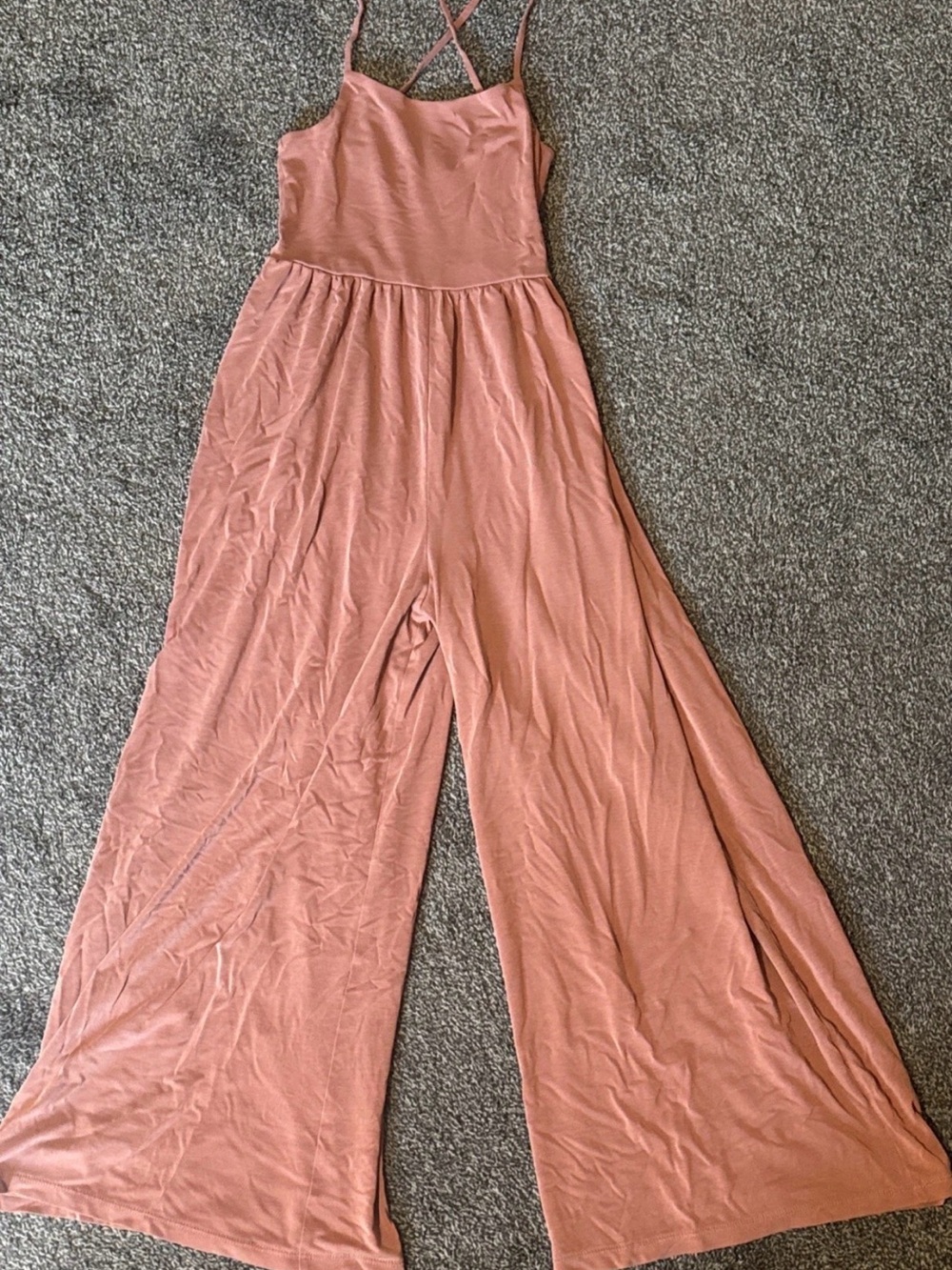 Lucky Brand Dusty Rose Wide-Leg Jumpsuit with Spaghetti Straps